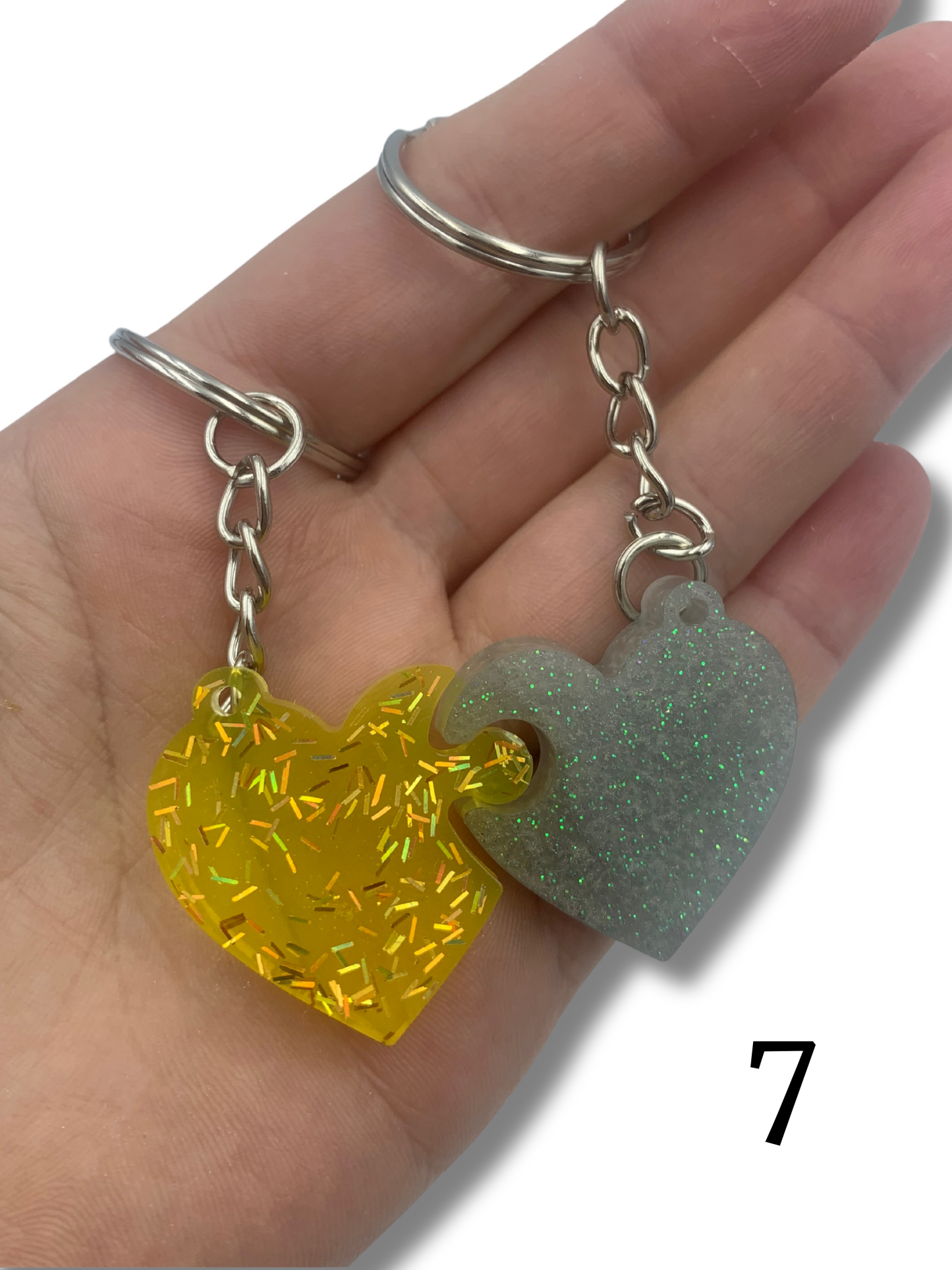 Porte clés double coeur