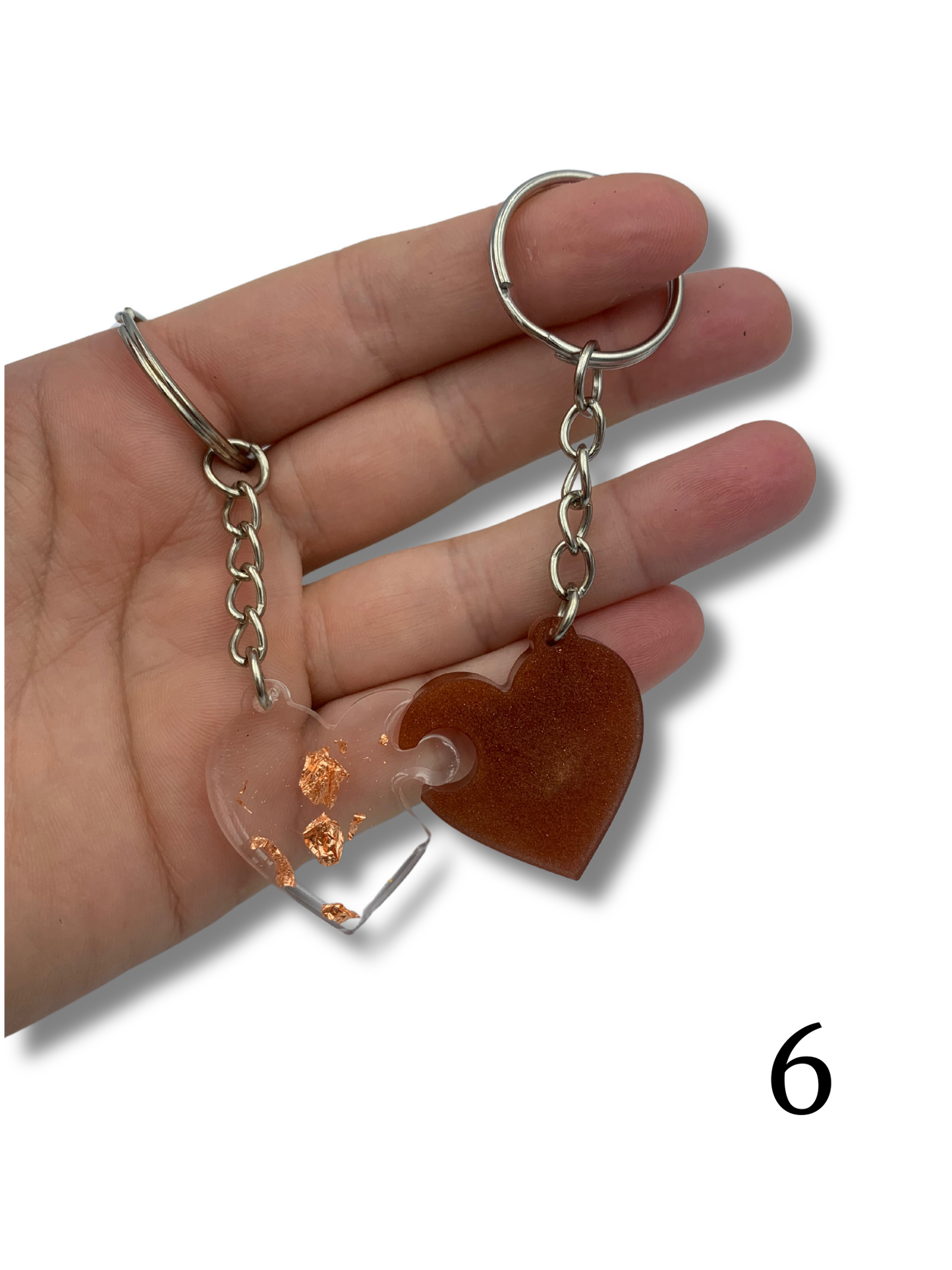 Porte clés double coeur