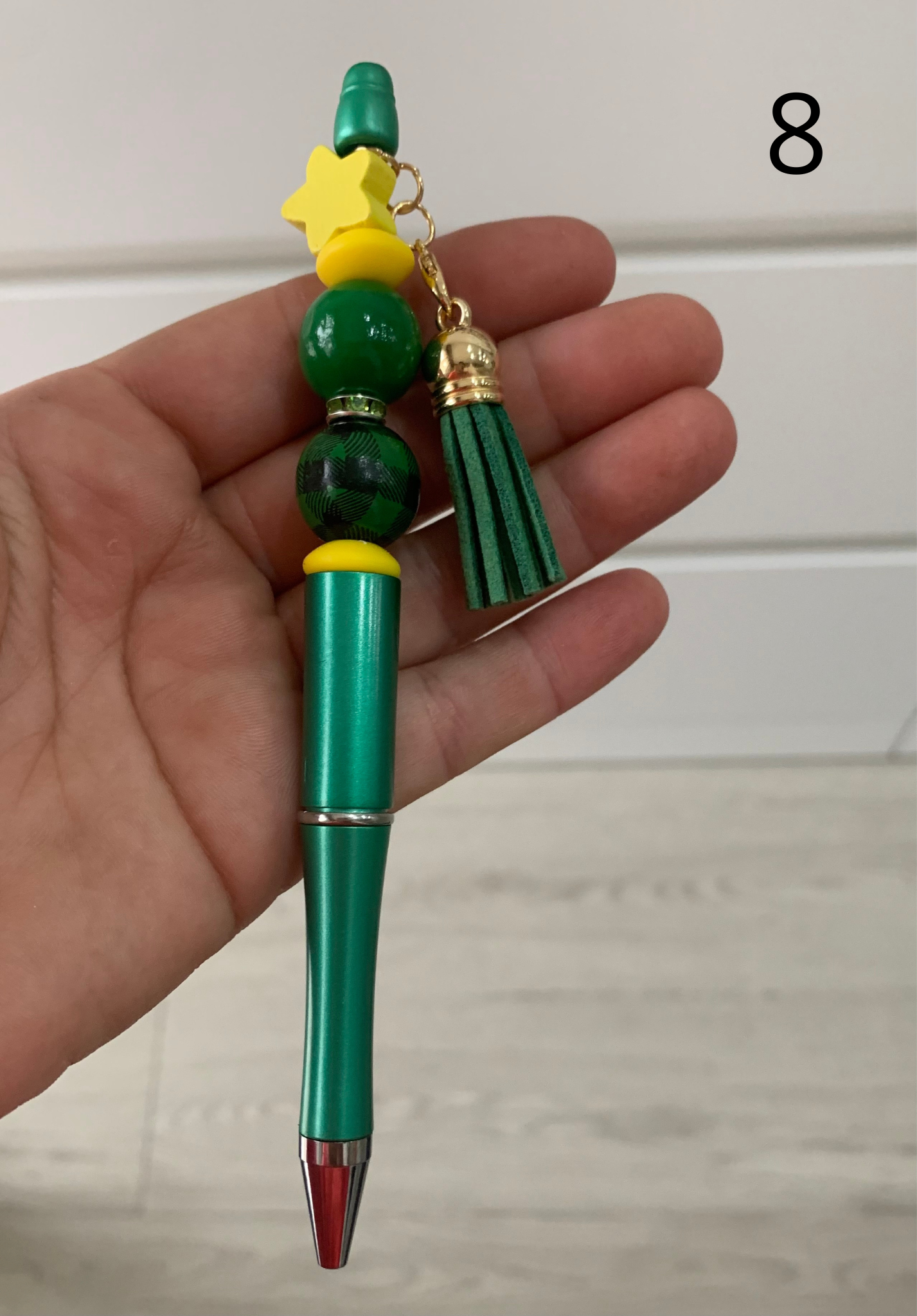 Stylo perles silicone et bois