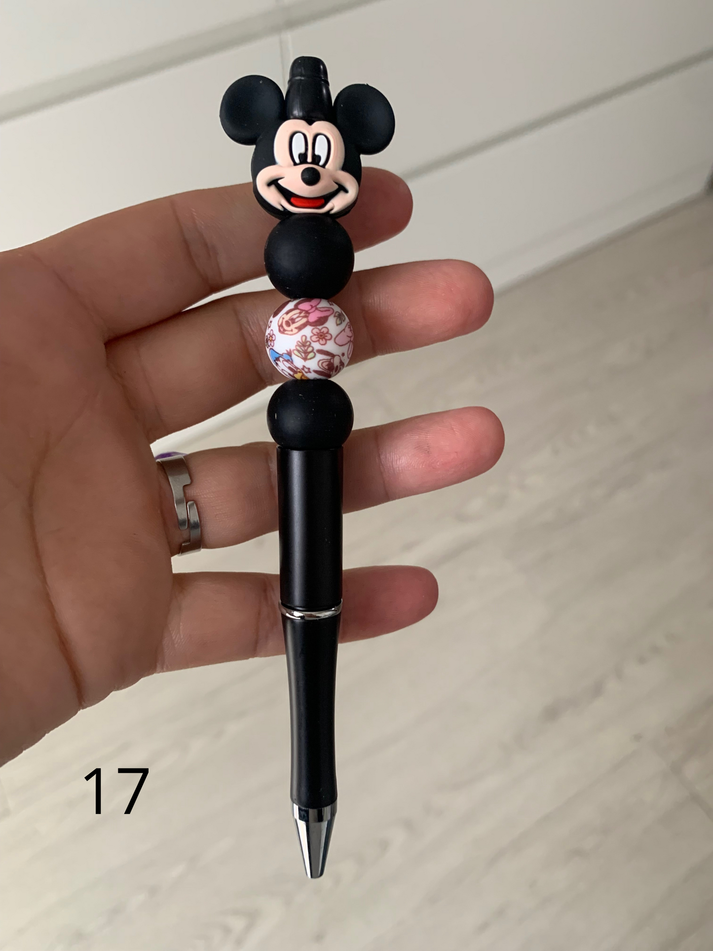 Stylo perles silicone et bois