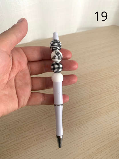 Stylo perles silicone et bois