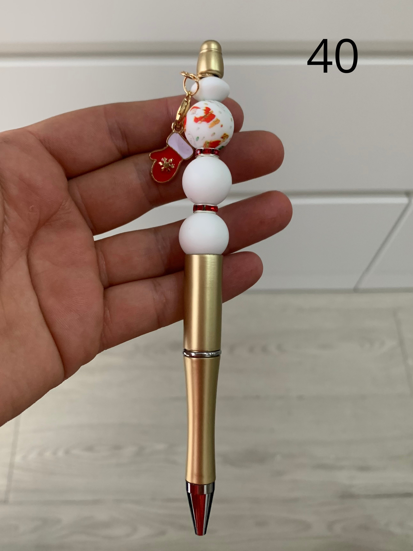 Stylo perles silicone et bois