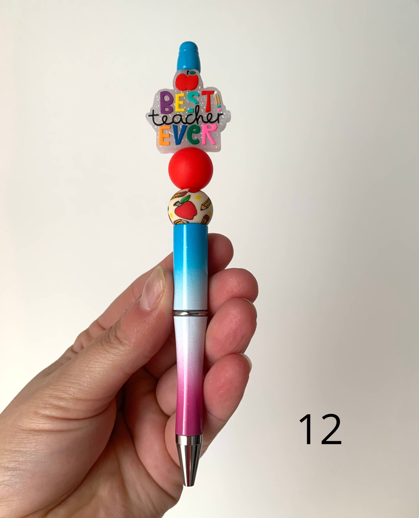 Stylo perles silicone et bois