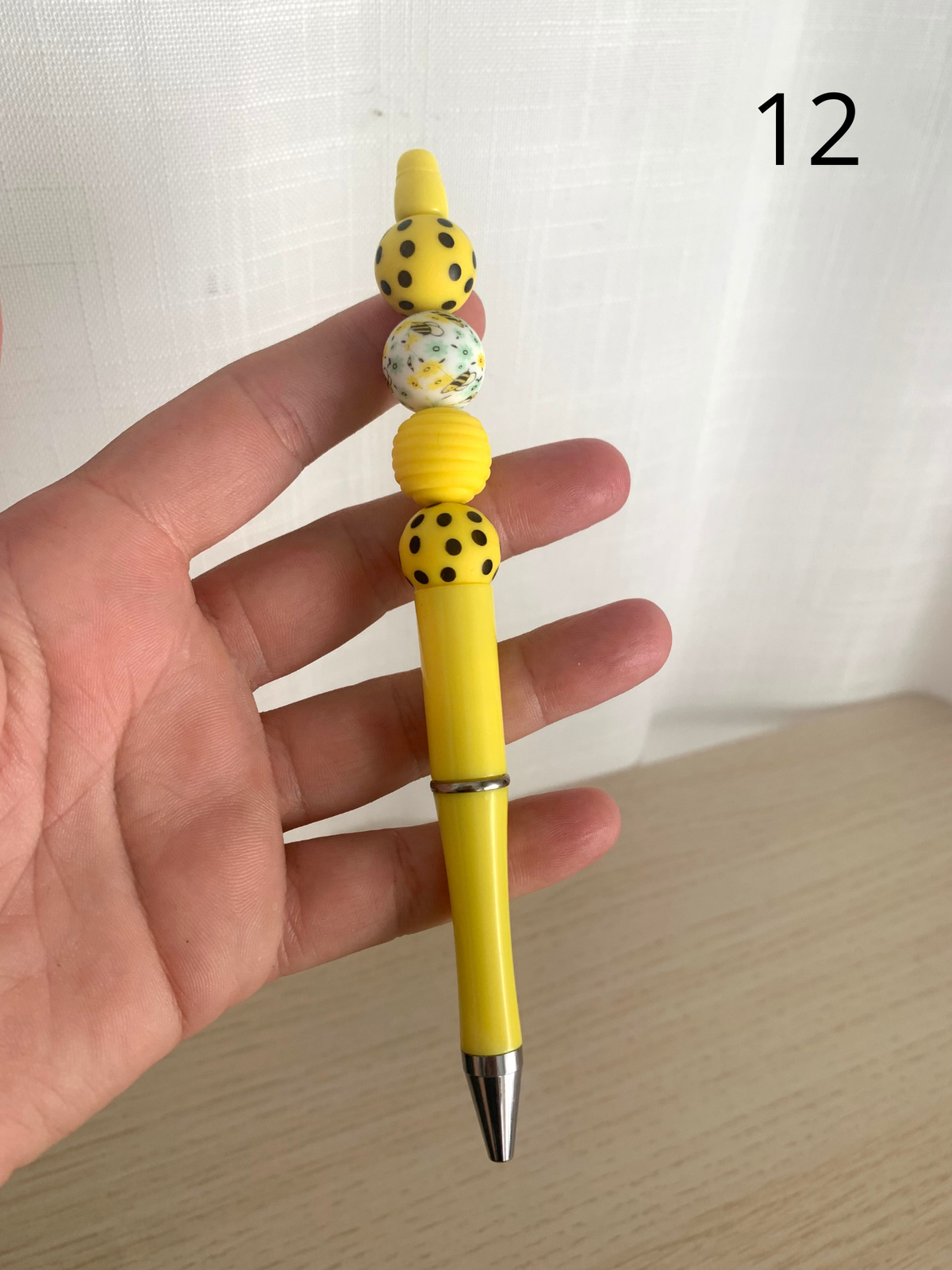 Stylo perles silicone et bois