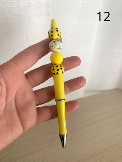 Stylo perles silicone et bois
