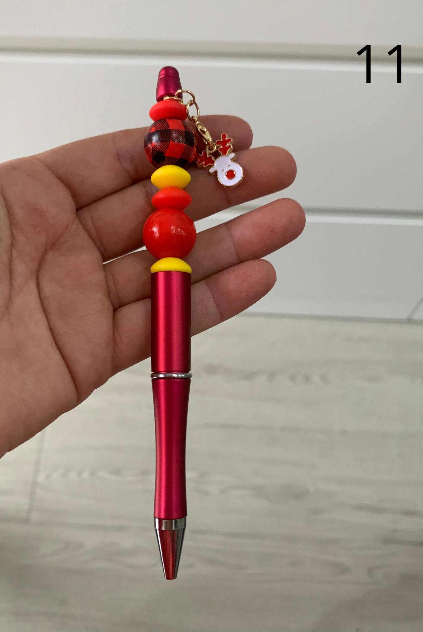 Stylo perles silicone et bois