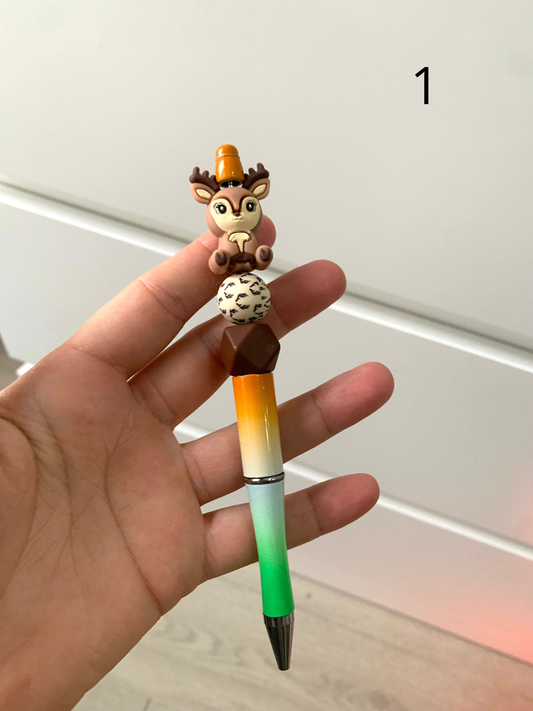 Stylo perles silicone et bois