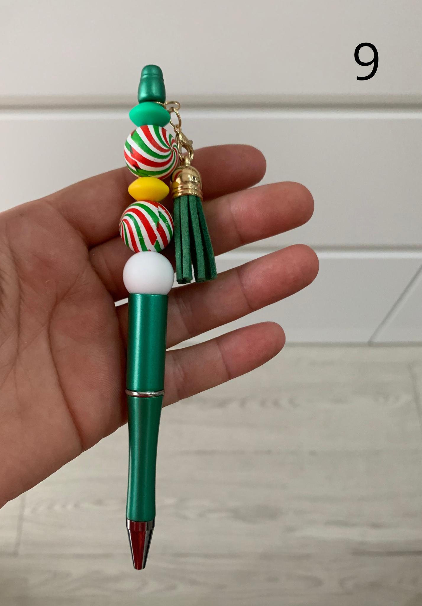 Stylo perles silicone et bois