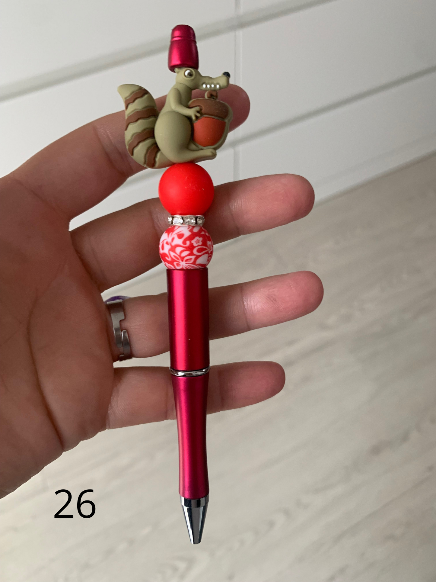 Stylo perles silicone et bois