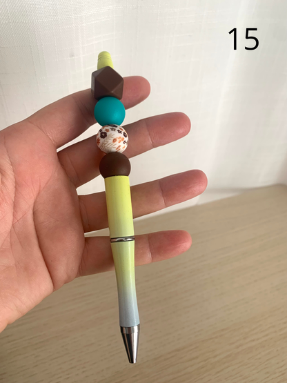 Stylo perles silicone et bois