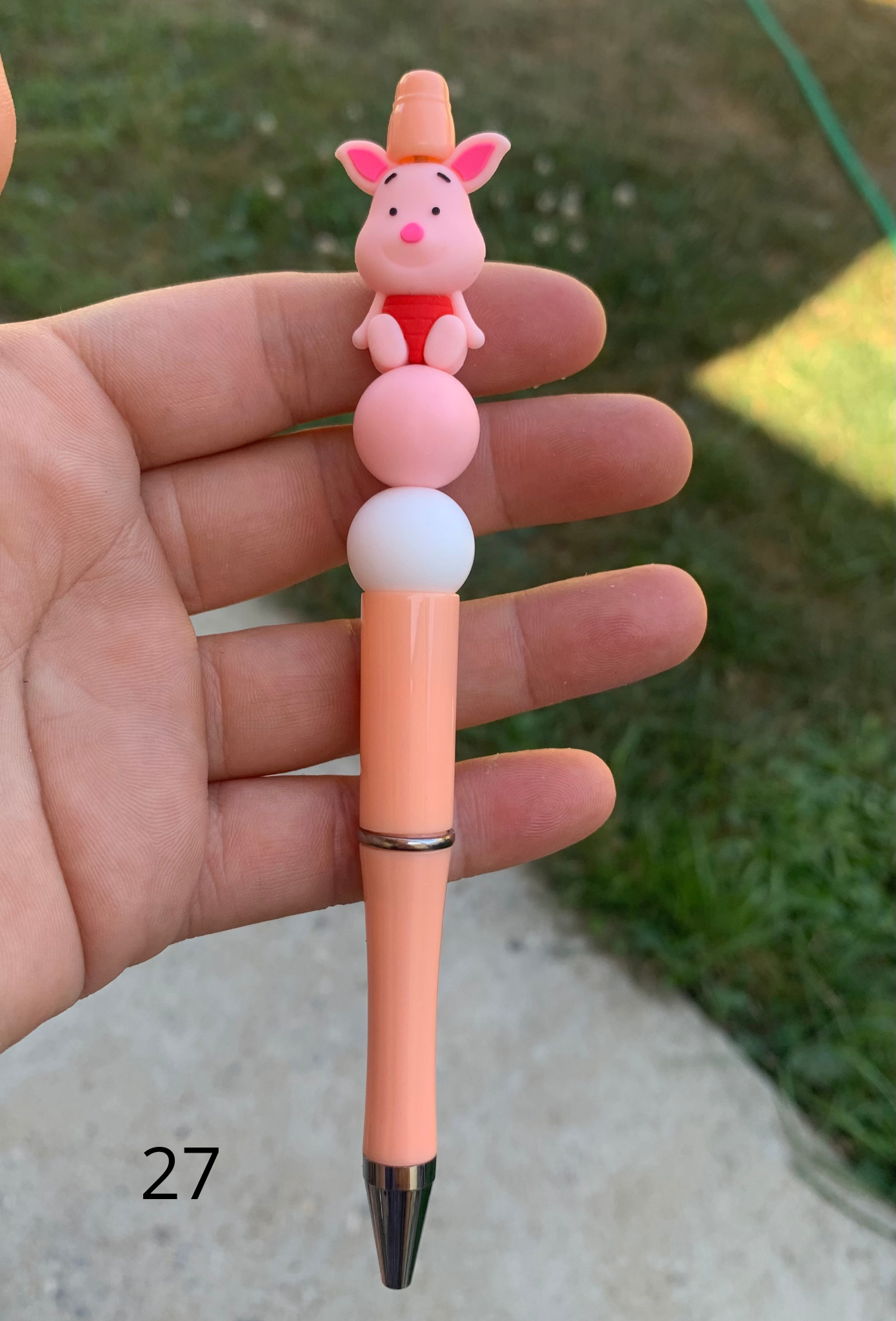 Stylo perles silicone et bois