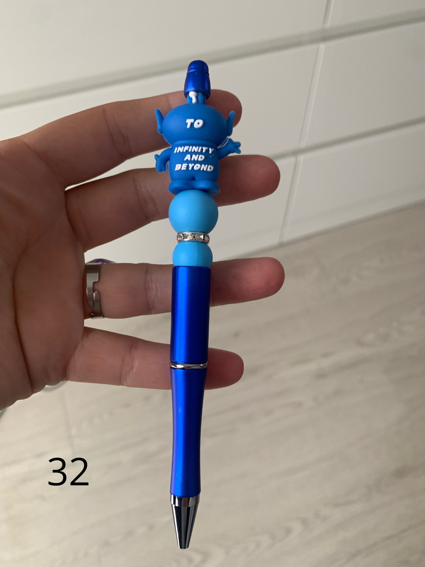 Stylo perles silicone et bois