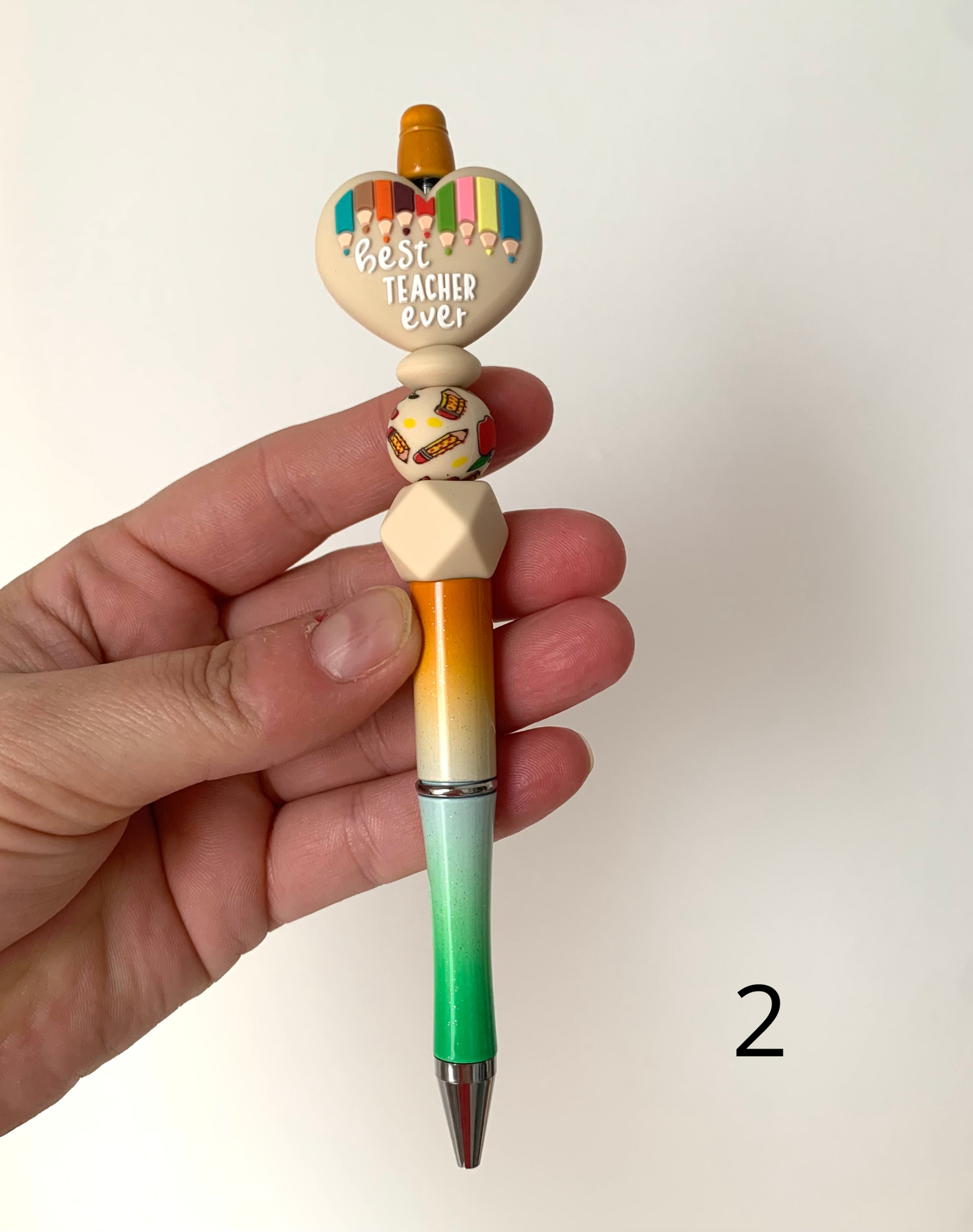 Stylo perles silicone et bois