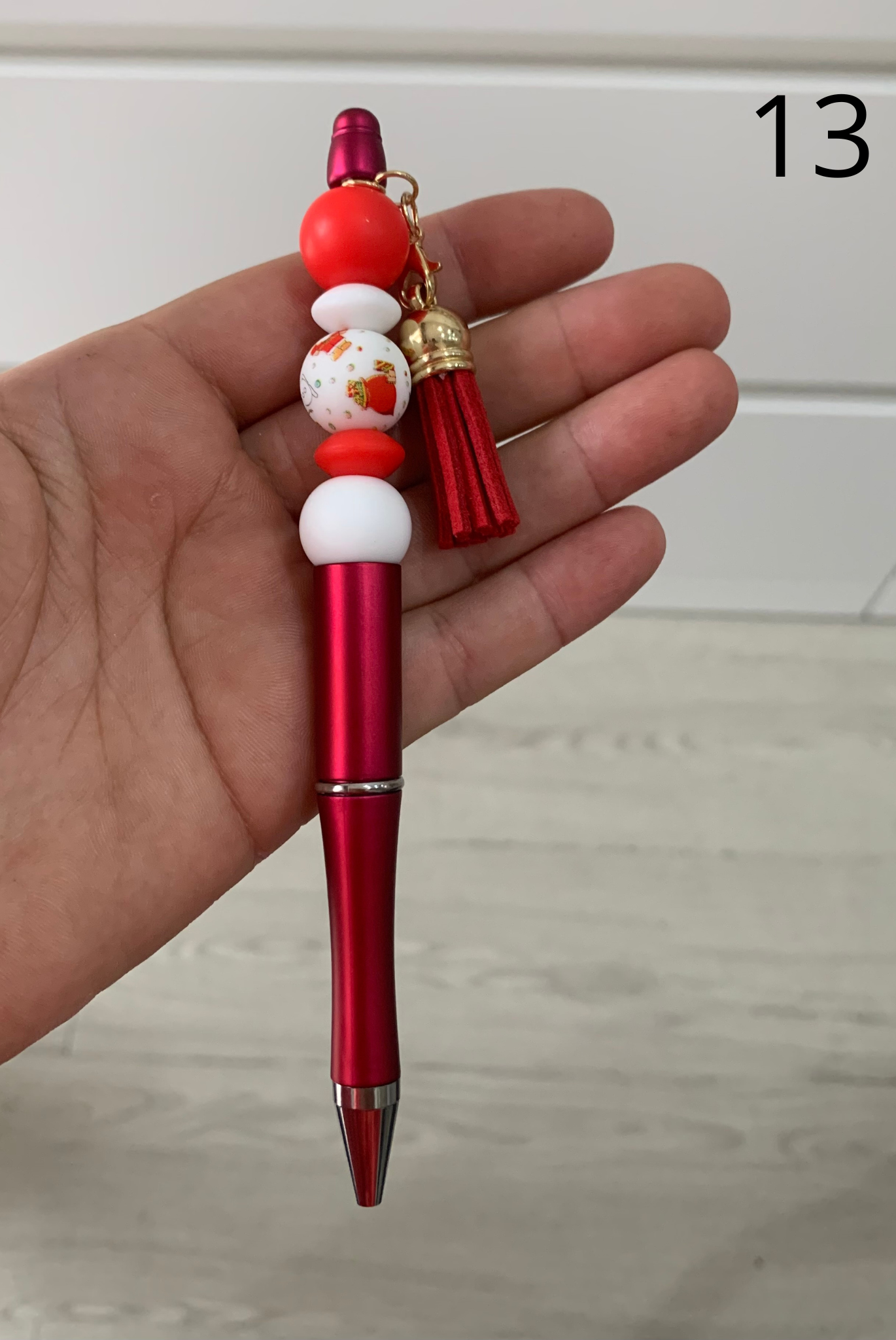 Stylo perles silicone et bois