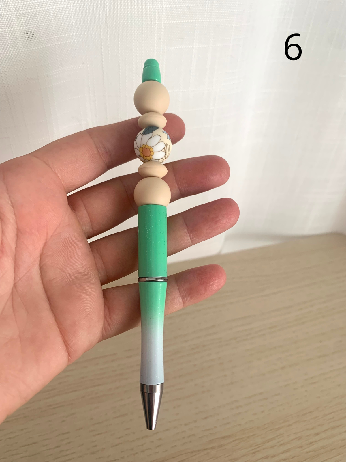 Stylo perles silicone et bois