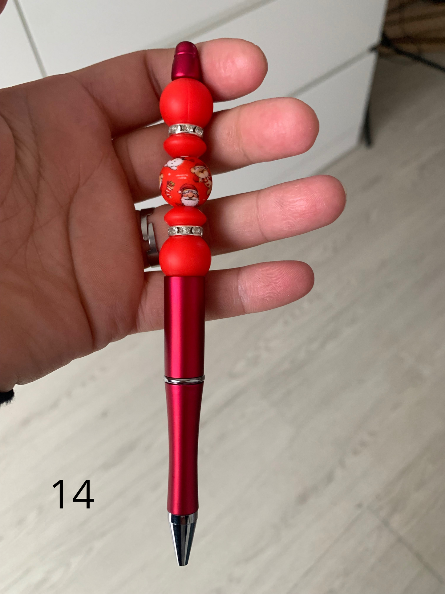 Stylo perles silicone et bois