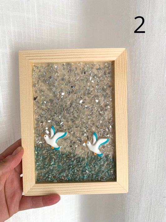 Cadre bois et résine