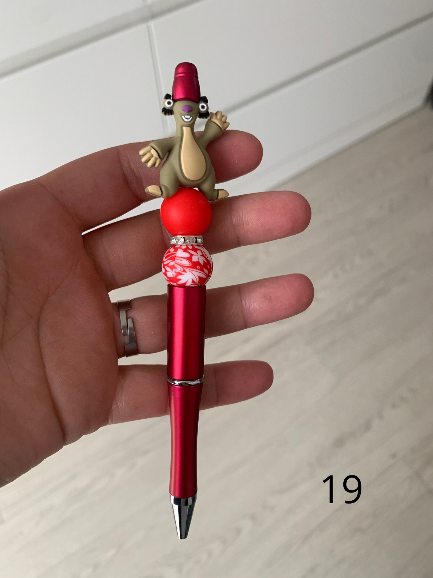 Stylo perles silicone et bois