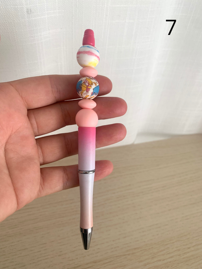 Stylo perles silicone et bois