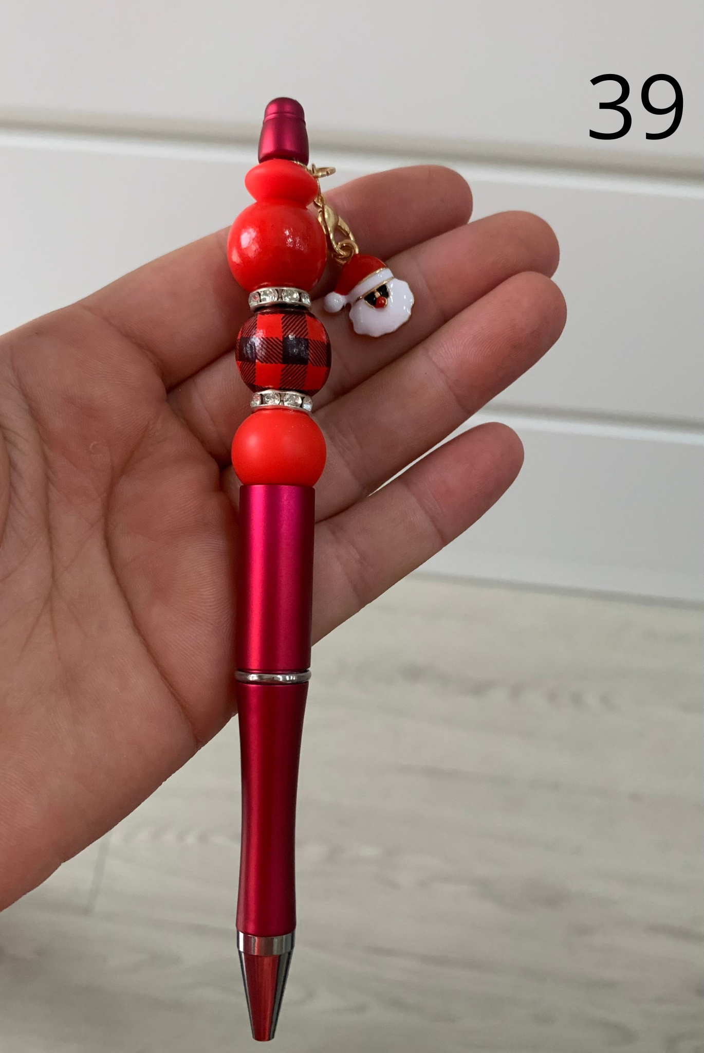 Stylo perles silicone et bois