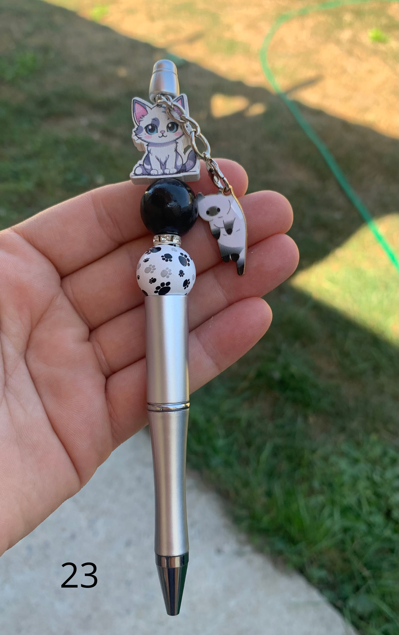 Stylo perles silicone et bois