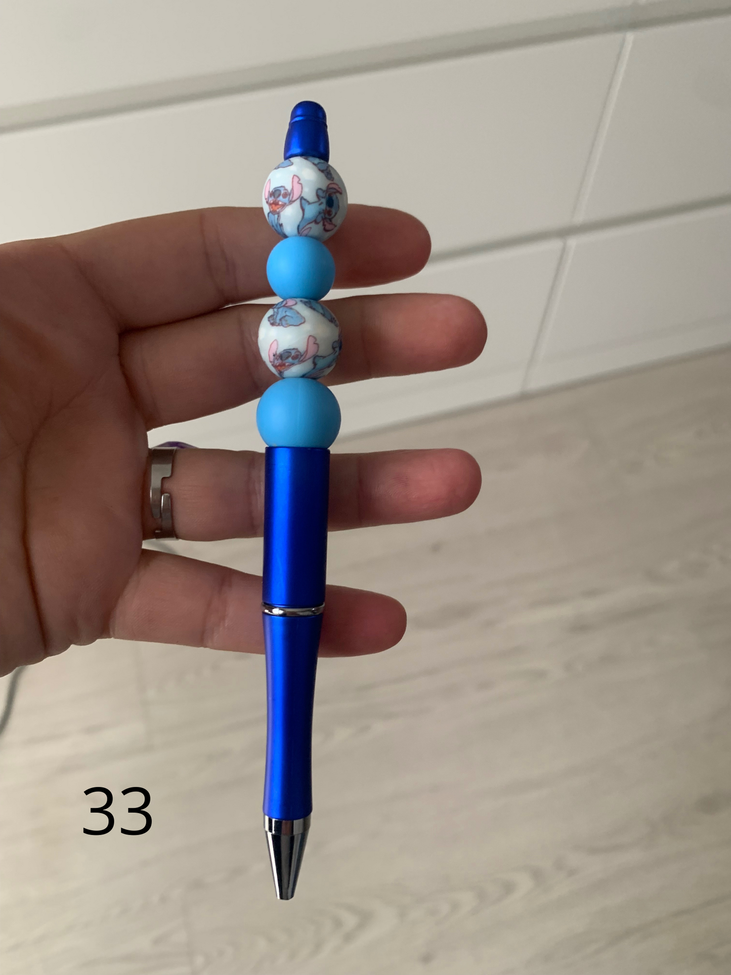 Stylo perles silicone et bois
