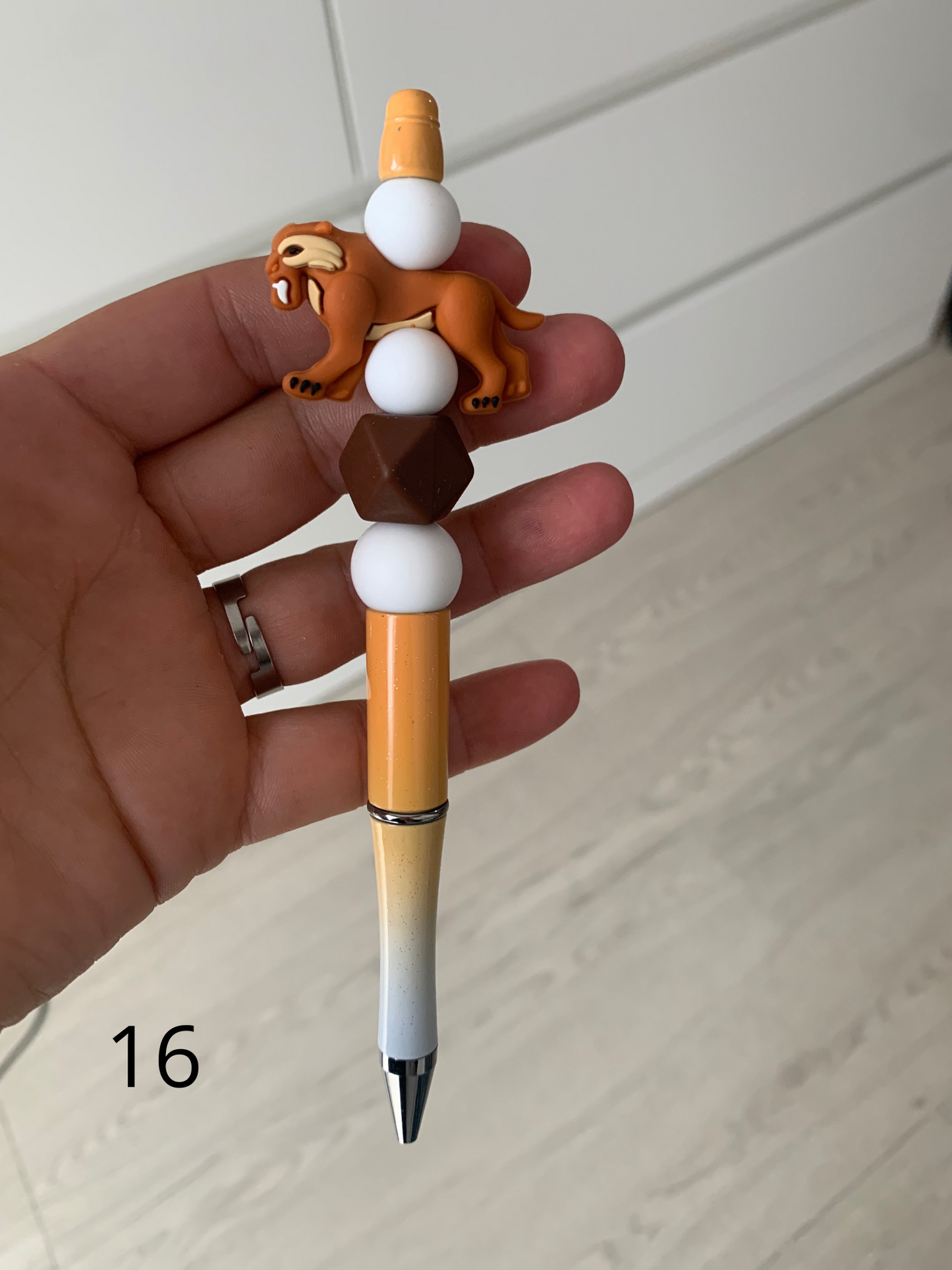 Stylo perles silicone et bois