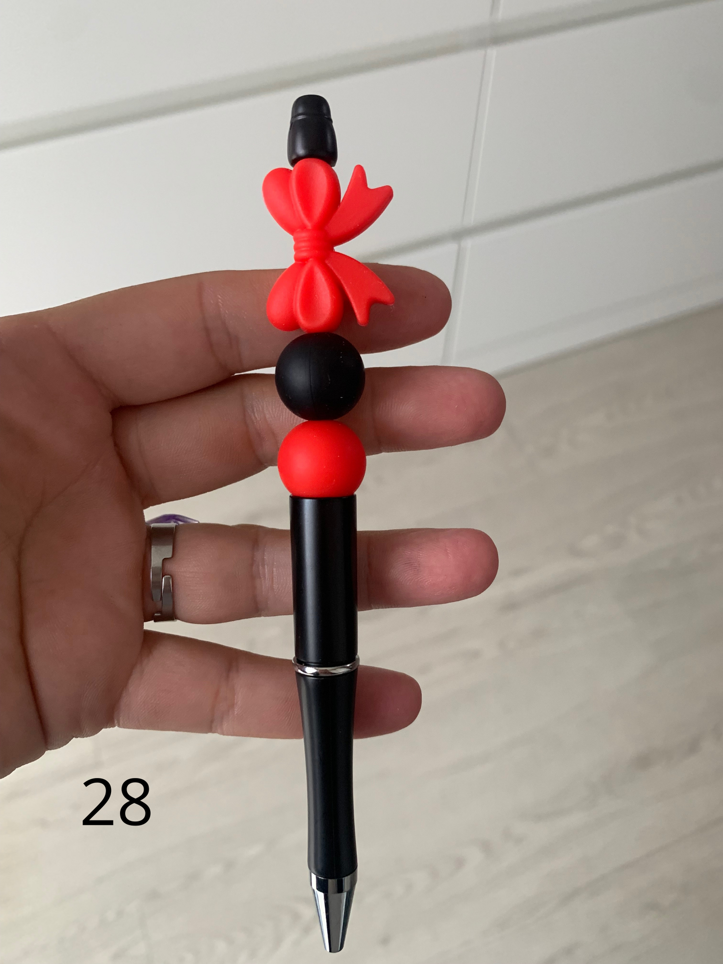 Stylo perles silicone et bois