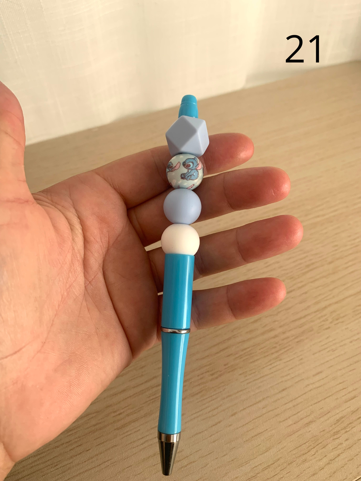 Stylo perles silicone et bois