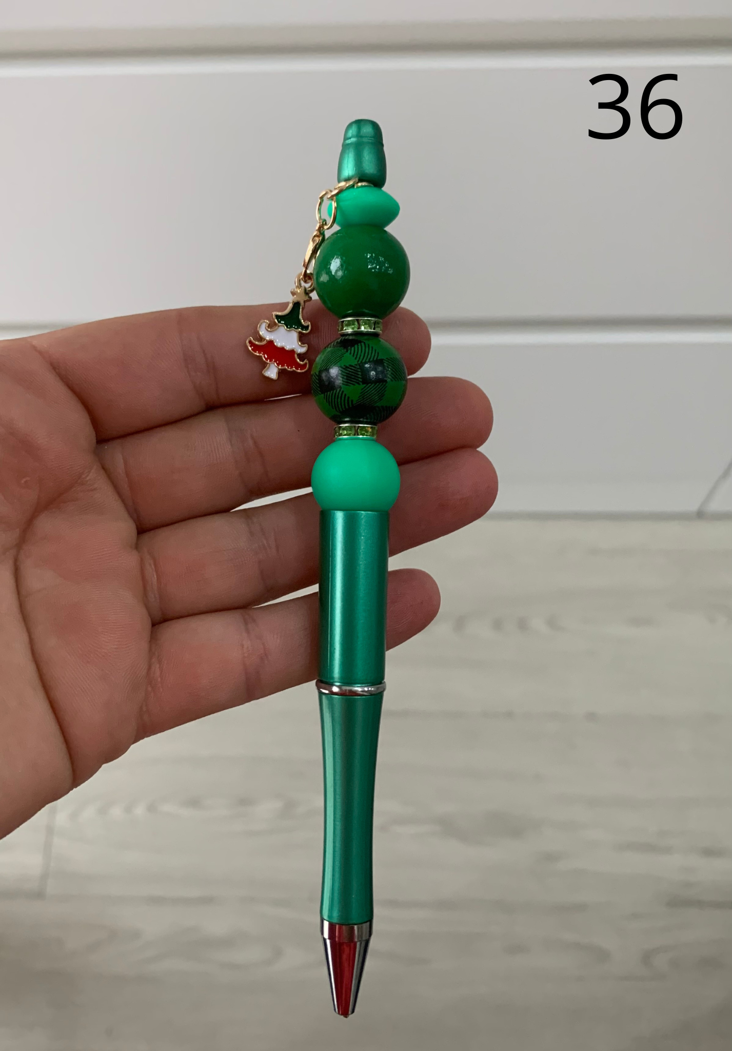 Stylo perles silicone et bois