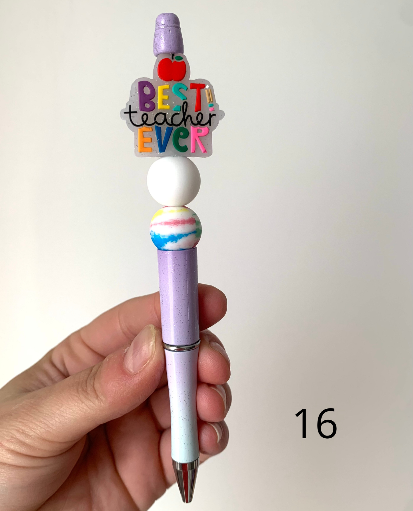 Stylo perles silicone et bois