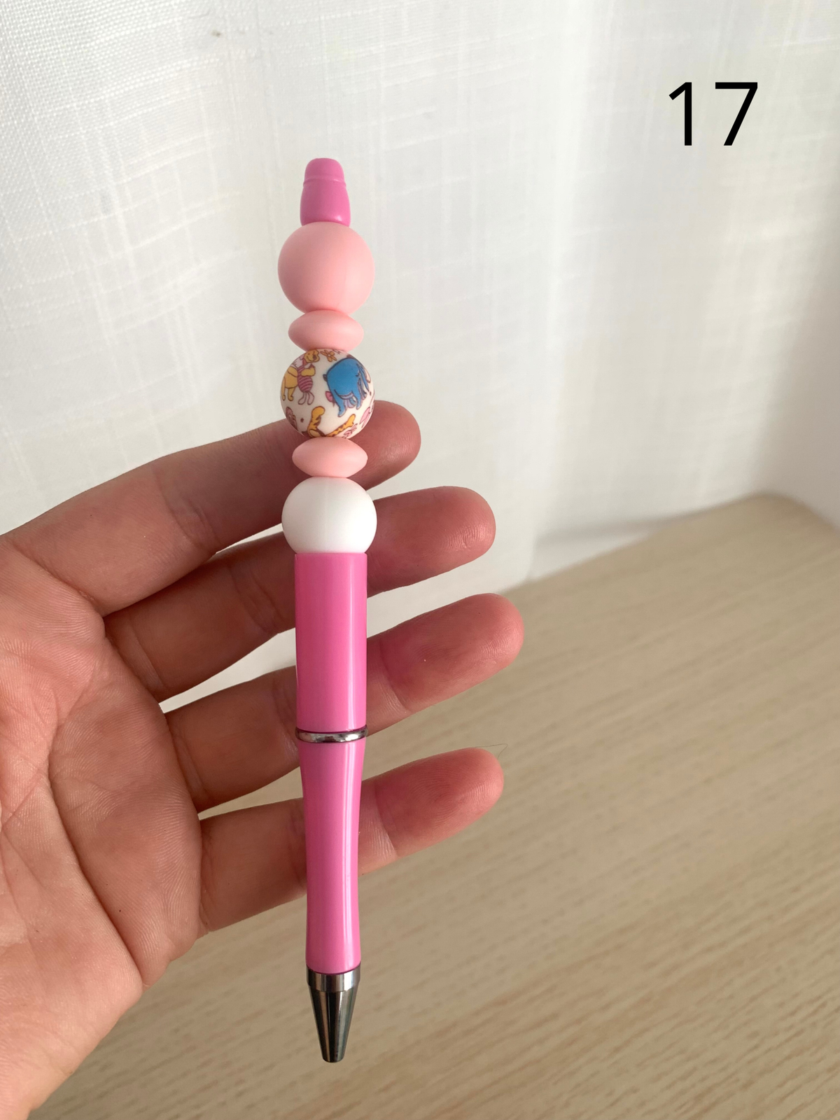 Stylo perles silicone et bois