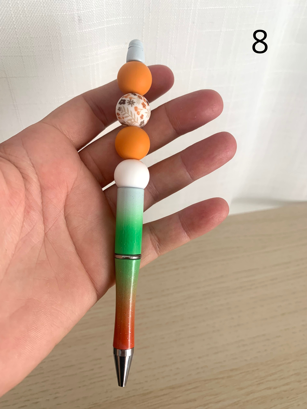Stylo perles silicone et bois