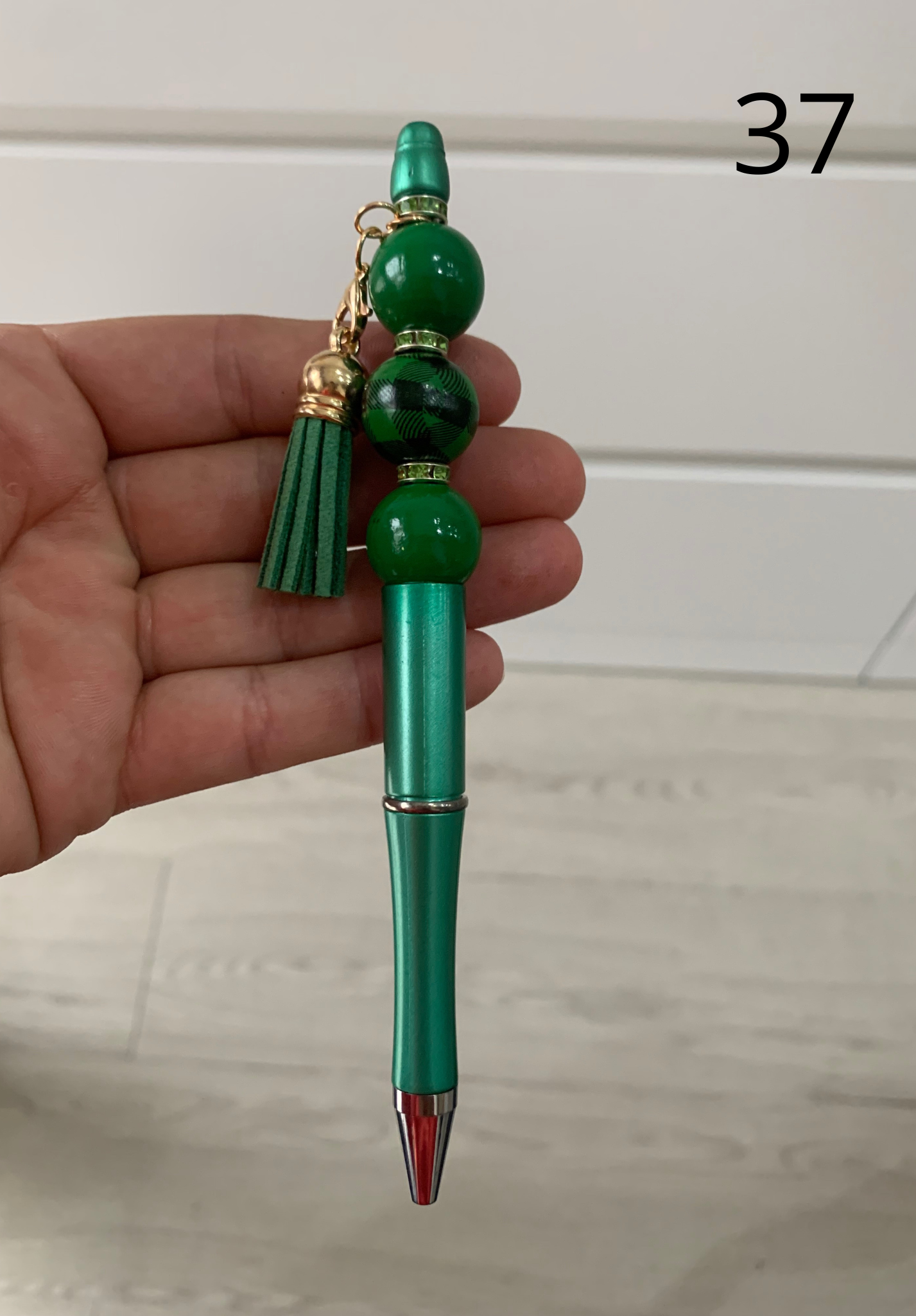 Stylo perles silicone et bois