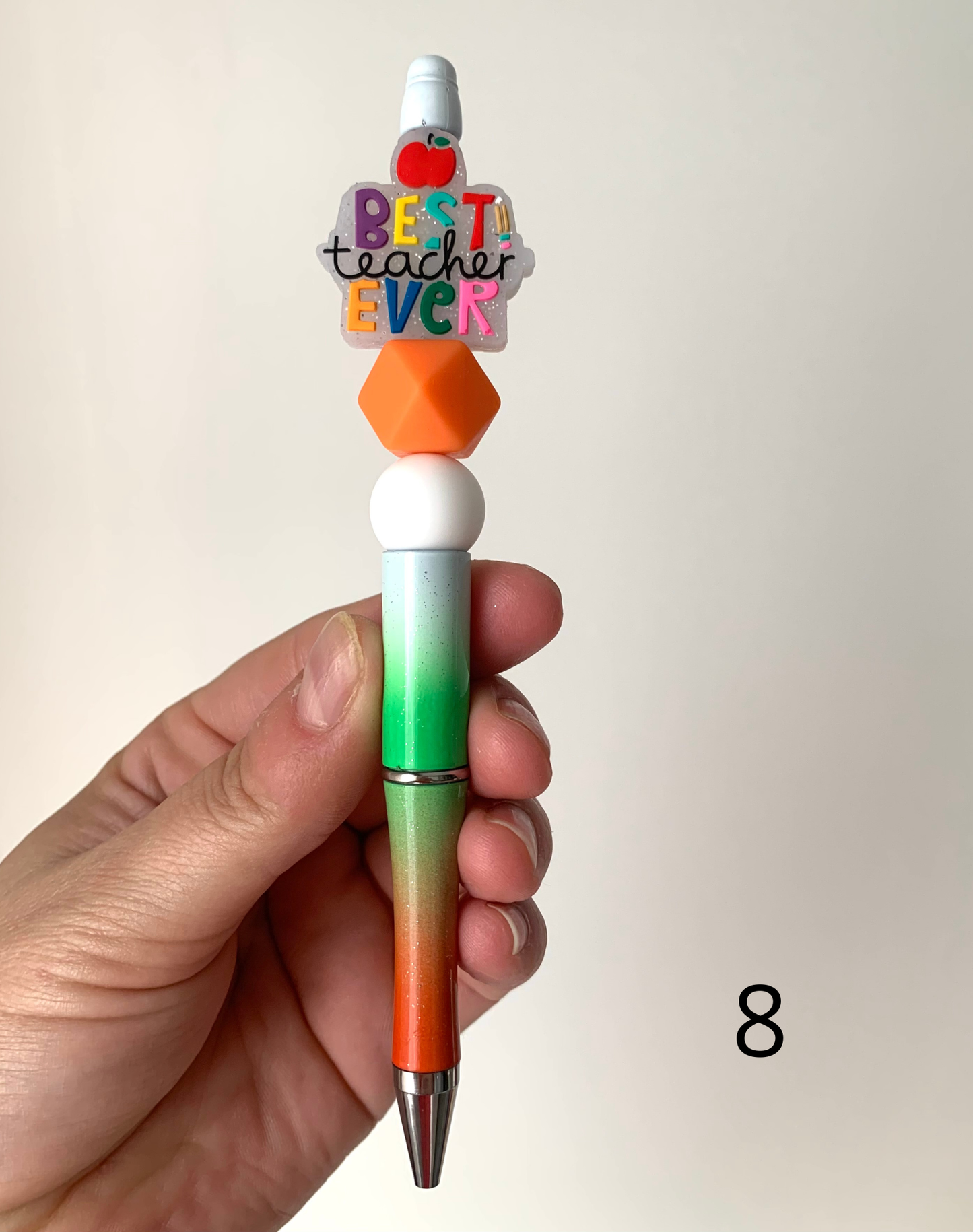 Stylo perles silicone et bois