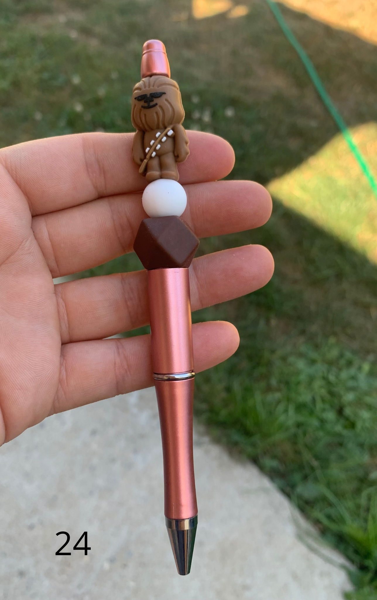 Stylo perles silicone et bois