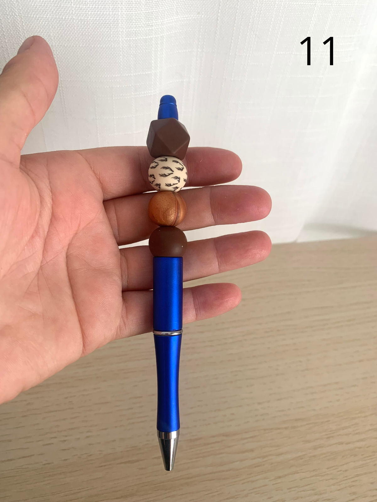 Stylo perles silicone et bois