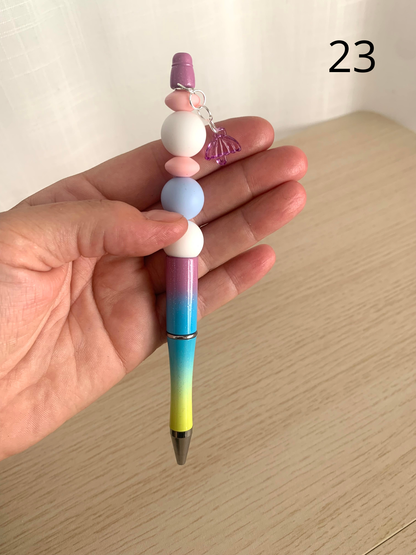 Stylo perles silicone et bois
