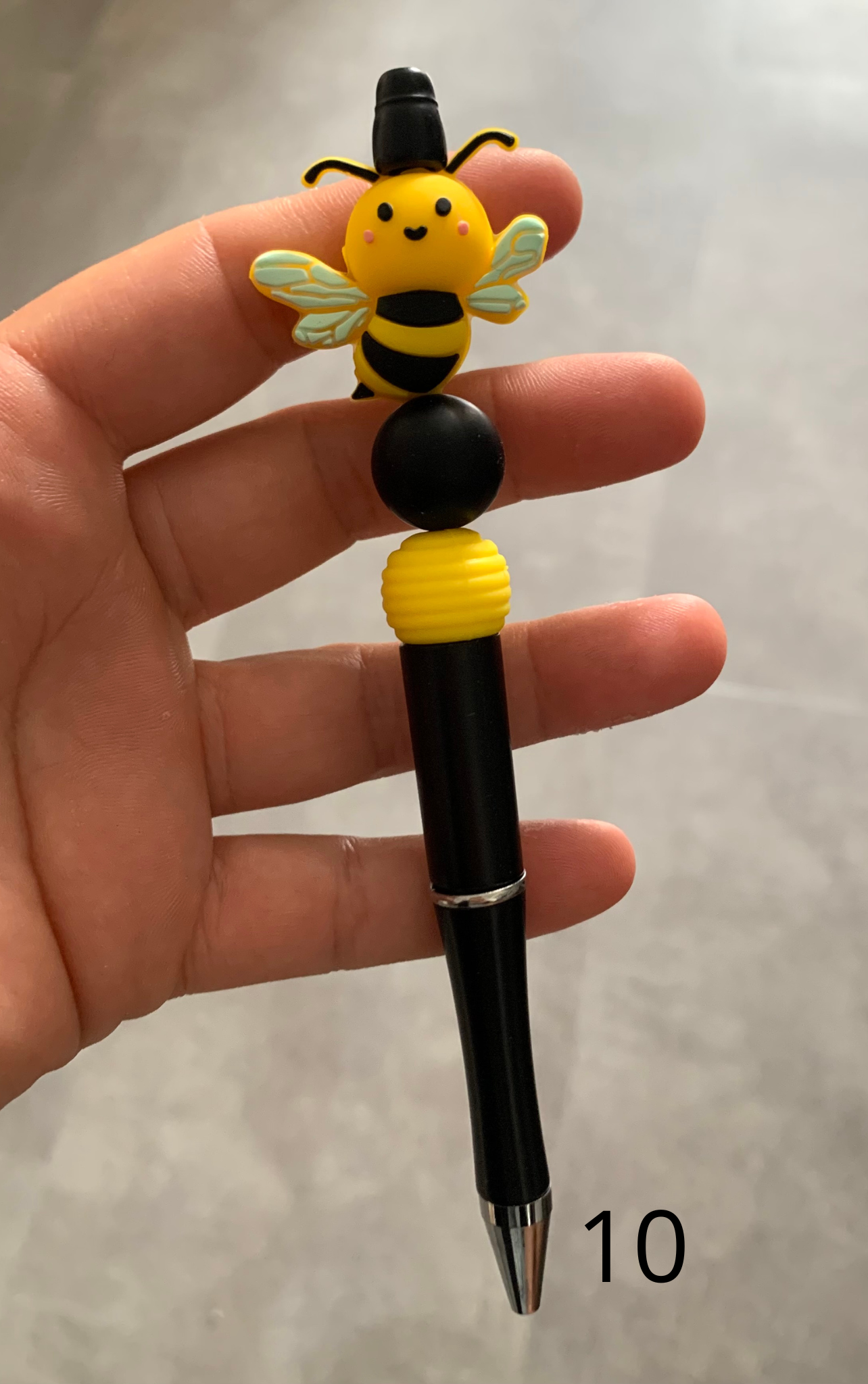 Stylo perles silicone et bois