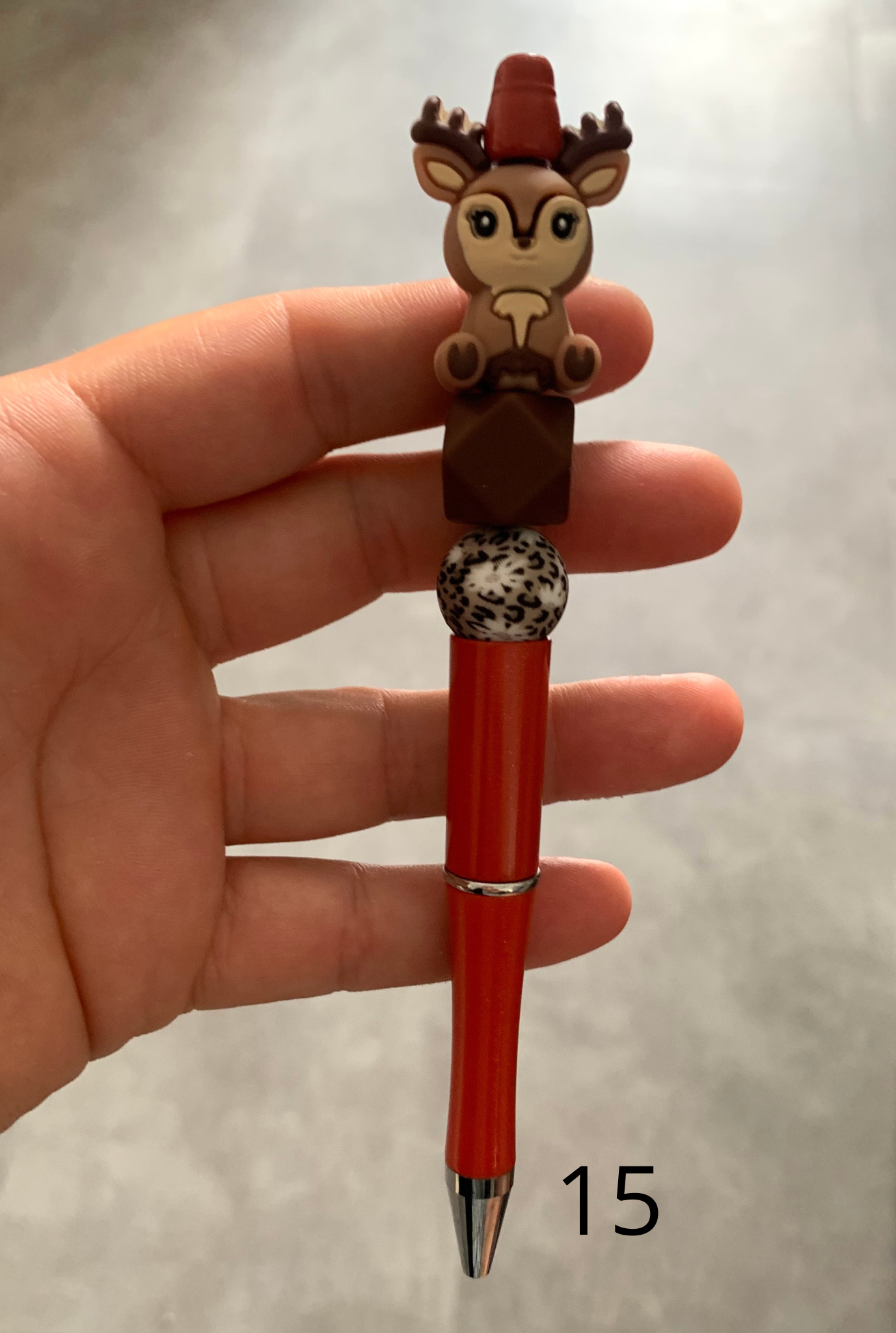Stylo perles silicone et bois