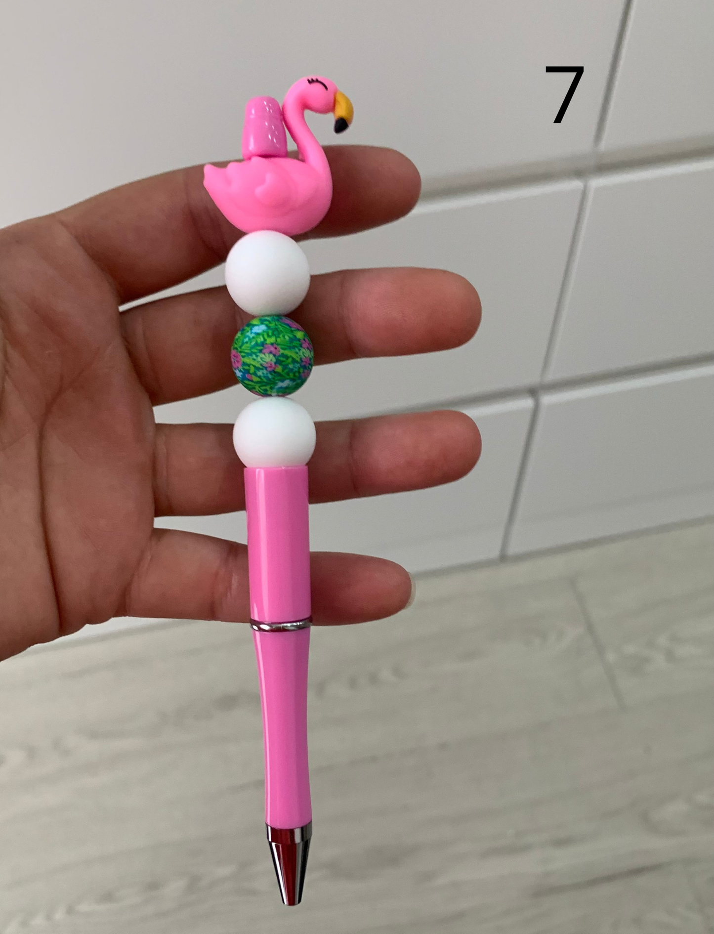 Stylo perles silicone et bois